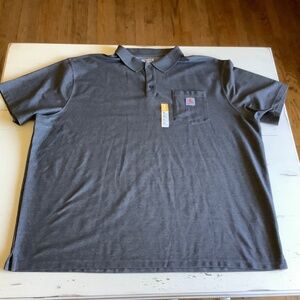 NWT Carhartt grey loose fit stain breaker pique cotton polo shirt 4XL